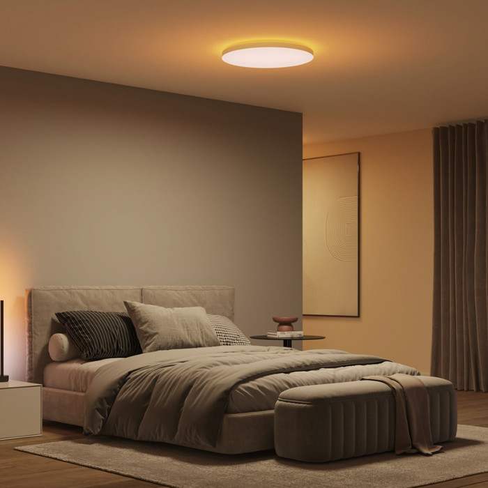 Philips Hue Datura paneellamp - White and Color - rond - wit product in gebruik