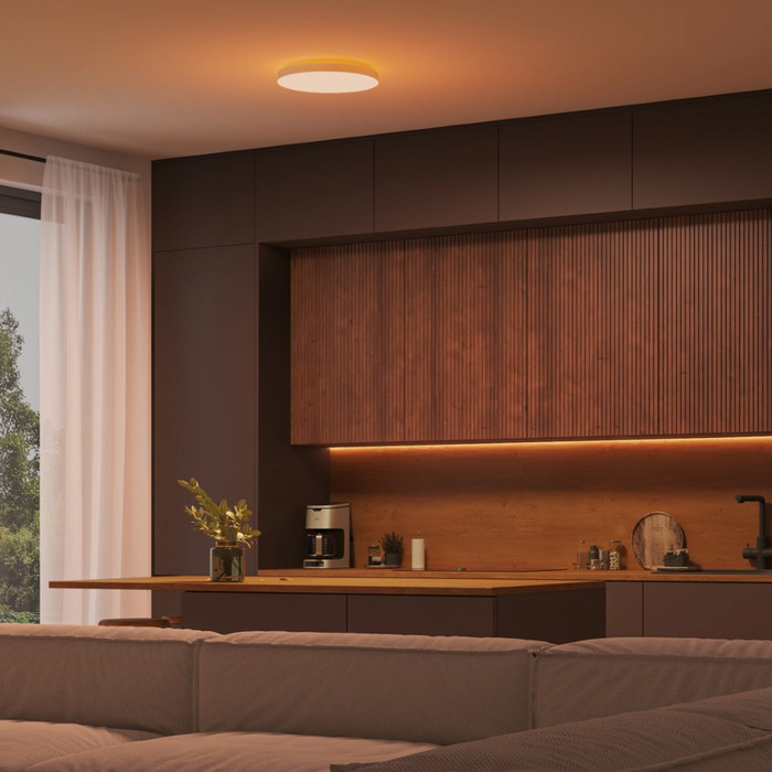 Philips Hue Datura paneellamp - White and Color - rond - wit product in gebruik