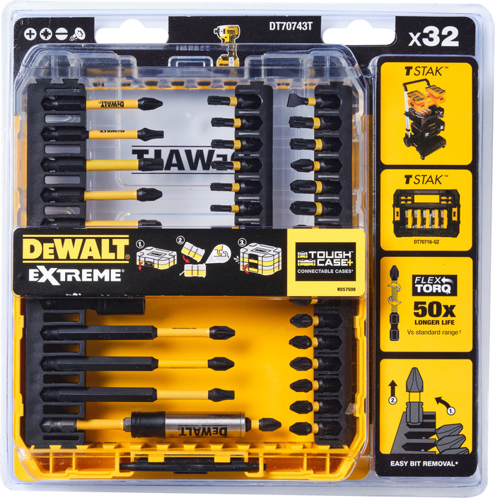 DeWalt 32-delige FLEXTORQ Schroefbitset verpakking