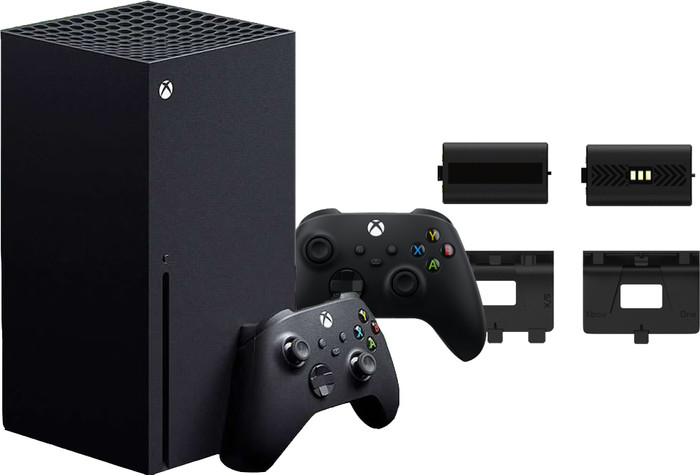Xbox Series X + Manette Supplémentaire Noir + BlueBuilt Batteries Rechargeables Main Image