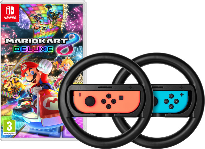 Mario Kart 8 Deluxe + BlueBuilt Steering Wheels for Nintendo Switch Main Image