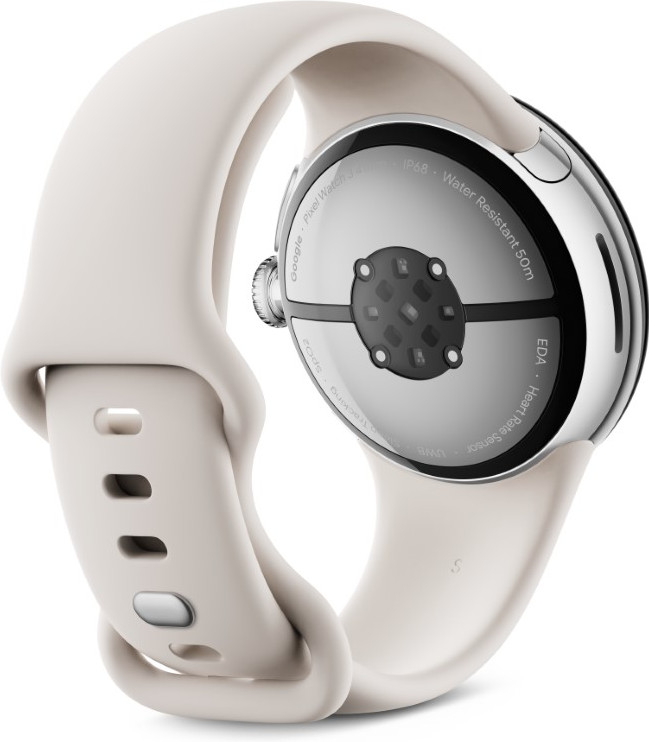 Google Pixel Watch 3 Argent/Crème 41 mm arrière