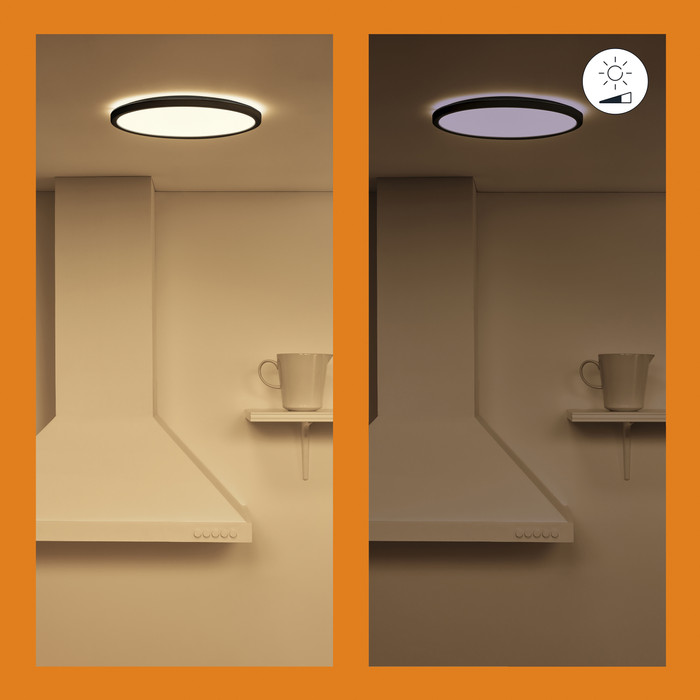 WiZ Plafondlamp SuperSlim - alle tinten wit licht - zwart visual leverancier