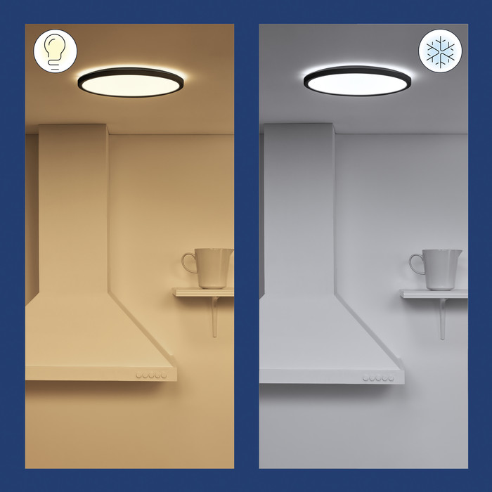 WiZ Plafondlamp SuperSlim - alle tinten wit licht - zwart visual leverancier