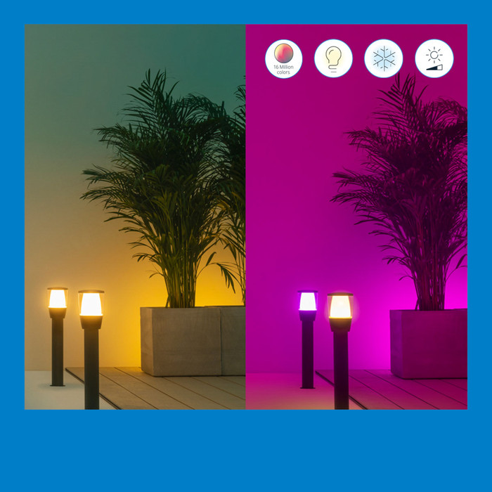 WiZ Elpas - Tuinpaal - Gekleurd en wit licht - Zwart - starterset visual leverancier