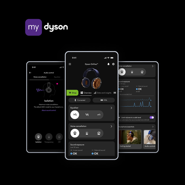Dyson OnTrac Aluminium + Coussinets Noir + Écouteurs Bleu visuel fournisseur