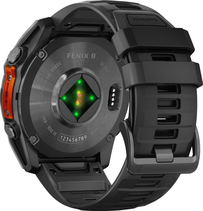 Garmin Fenix 8 Black 51mm back