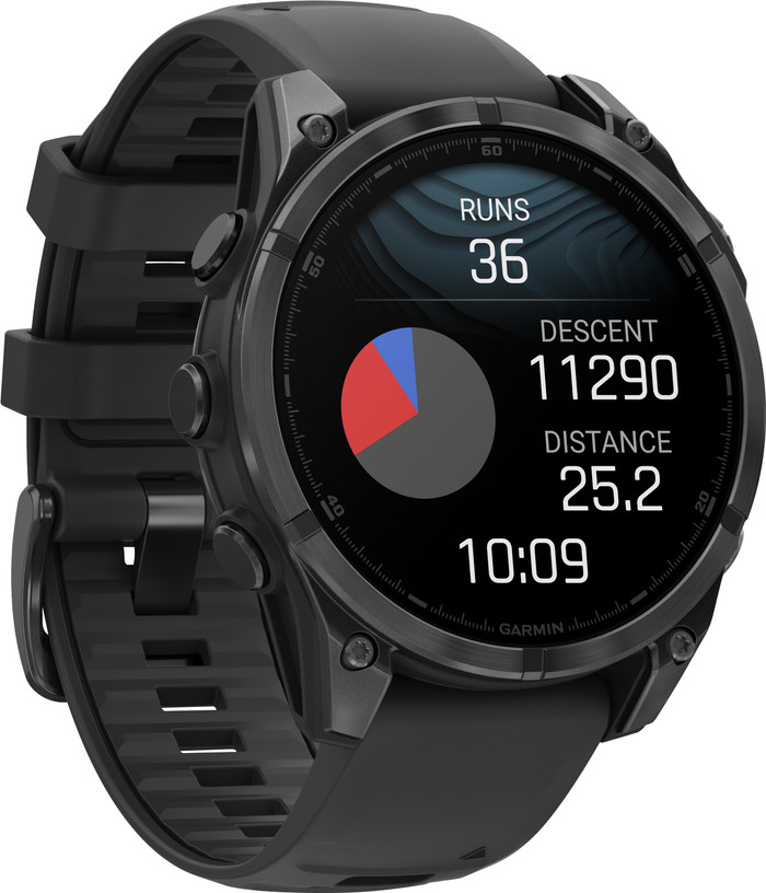 Garmin Fenix 8 Noir 47 mm côté gauche