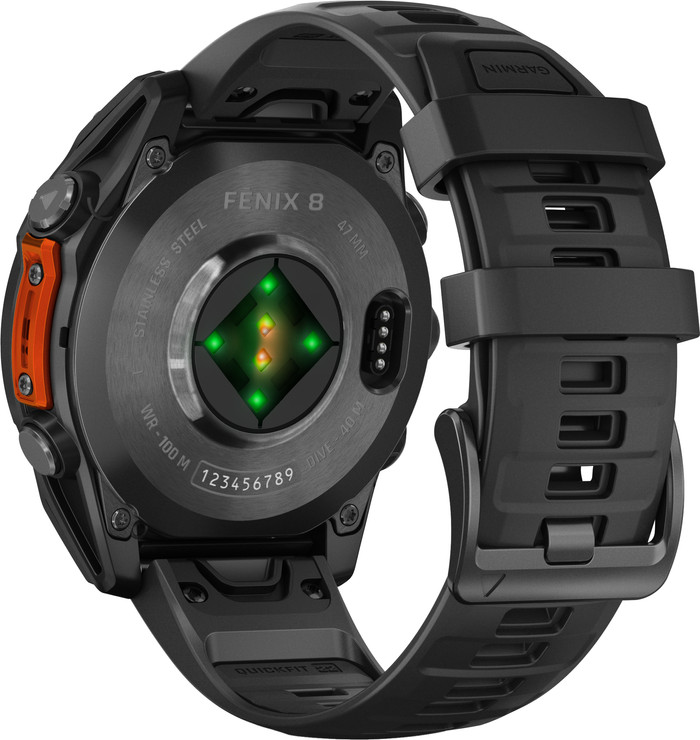 Garmin Fenix 8 Noir 47 mm arrière