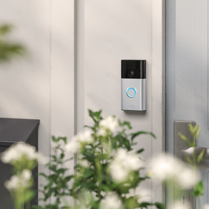 Ring Battery Video Doorbell Nickel + Chime product in use