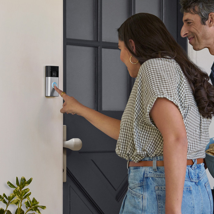 Ring Battery Video Doorbell Nickel + Chime product in use