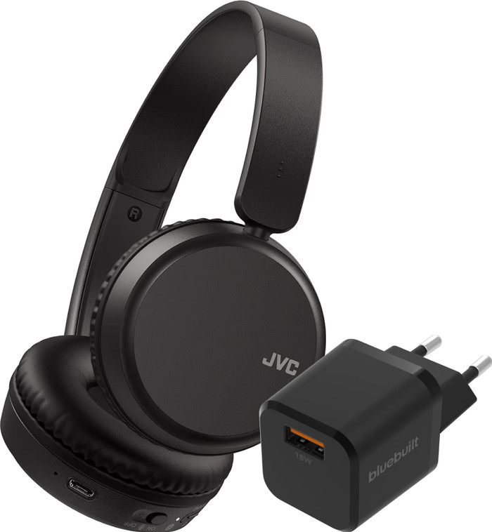 JVC HA-S36W Black + BlueBuilt Quick Charge Charger with USB-A Port 18W Black Main Image