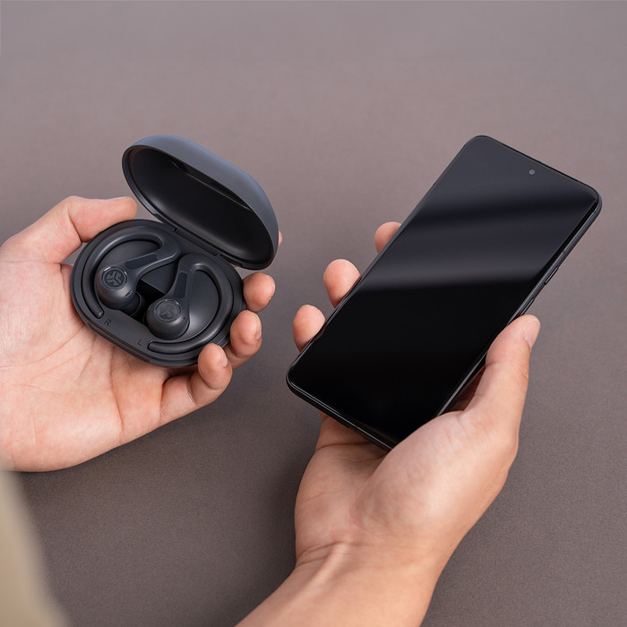 JLab Jbuds Sport ANC 4 Gris produit à l'usage