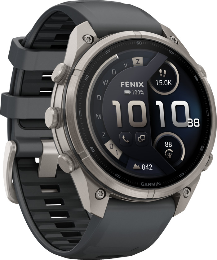 Garmin Fenix 9 Pro Zwart LTE 47mm linkerkant