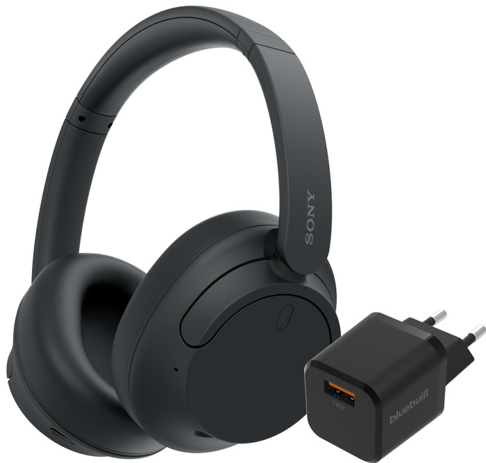 Sony WH-CH720N Noir + BlueBuilt Quick Charge Chargeur avec Port USB-A 18 W Noir Main Image