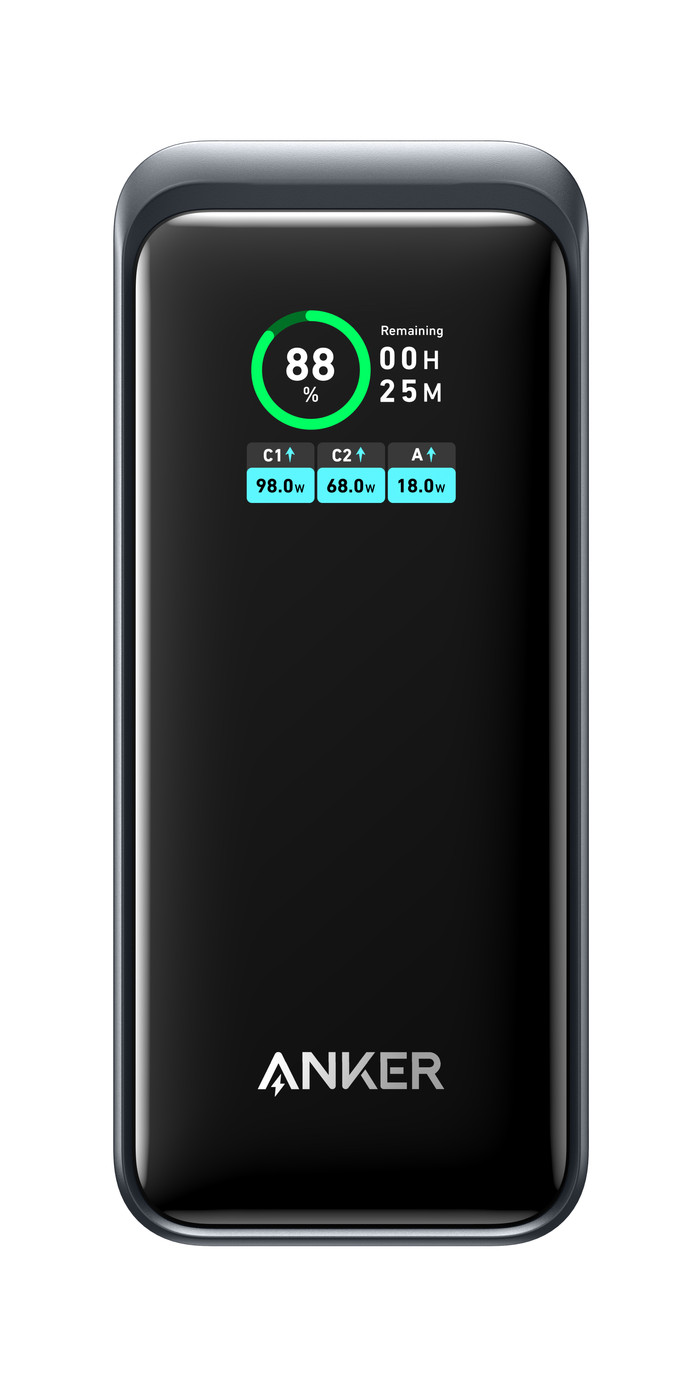 Anker Prime Power Bank 20,000mAh with Fast Charging Black top