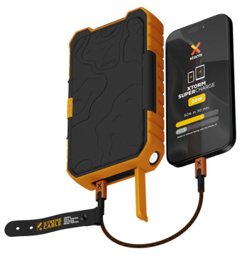 Xtorm Solar Power Bank with Fast charging 10,000mAh and Stand product in use