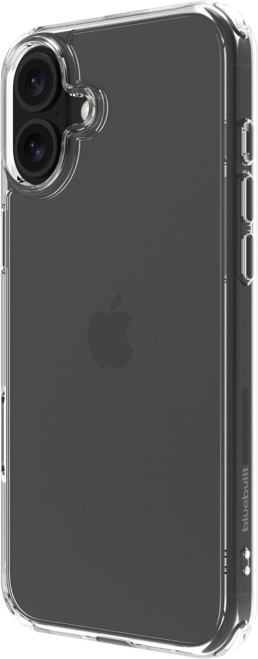 Apple iPhone 16 Plus 256GB White + BlueBuilt Protective Back Cover Transparent front