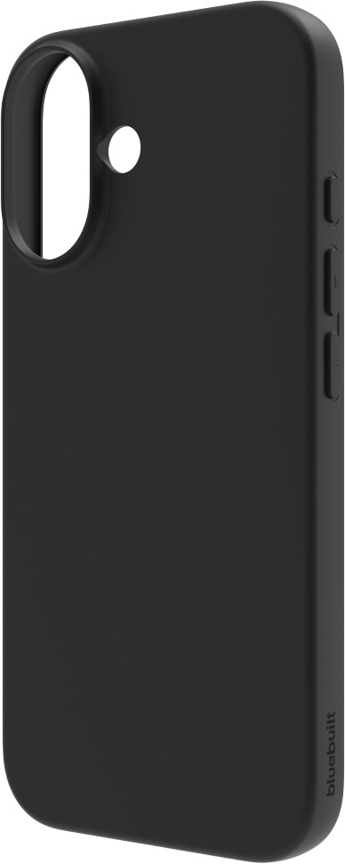 BlueBuilt Back Cover iPhone 16 Zwart + Screenprotector Glas voorkant