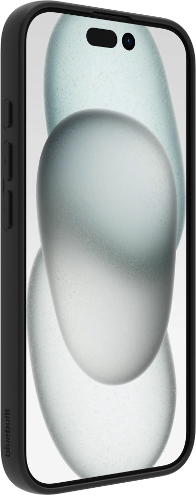 BlueBuilt Back Cover iPhone 16 Zwart + Screenprotector Glas achterkant