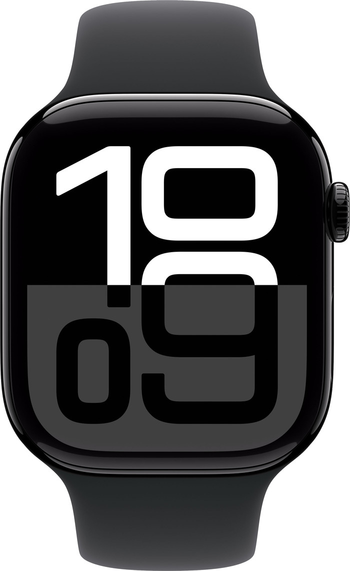 Apple Watch Series 10 4G 46 mm Noir Bracelet Sport M/L avant