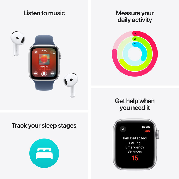 Apple Watch SE 2024 44mm Silver Sport Band S/M visual supplier