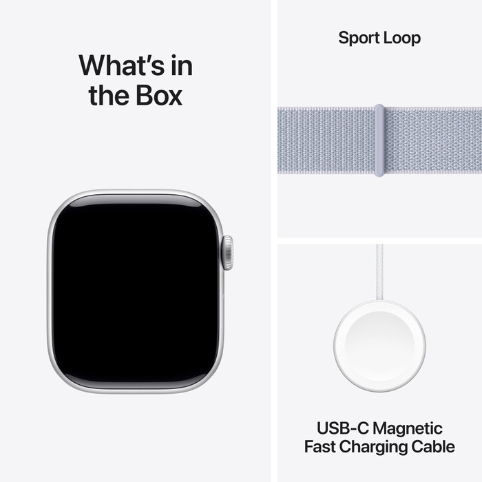 Apple Watch Series 10 42 mm Argent Boucle Sport accessoire