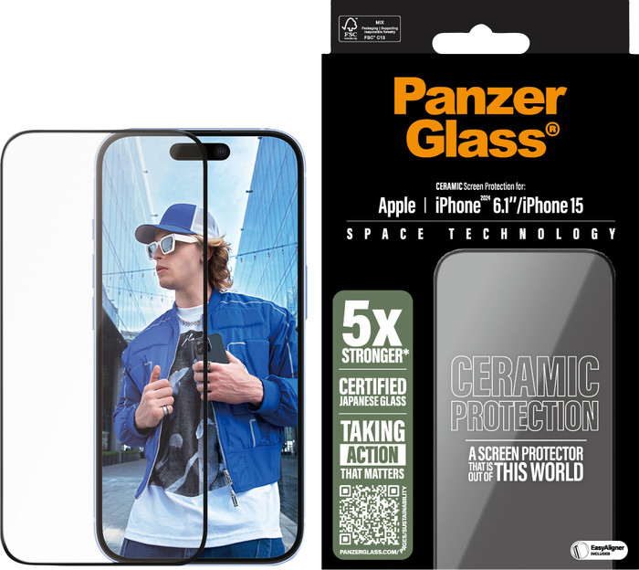 PanzerGlass Ultra-Wide Fit Apple iPhone 16 Protège-écran Céramique emballage