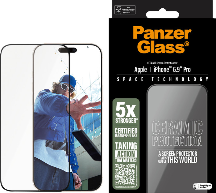 PanzerGlass Ultra-Wide Fit Apple iPhone 16 Pro Max Screenprotector Ceramic verpakking