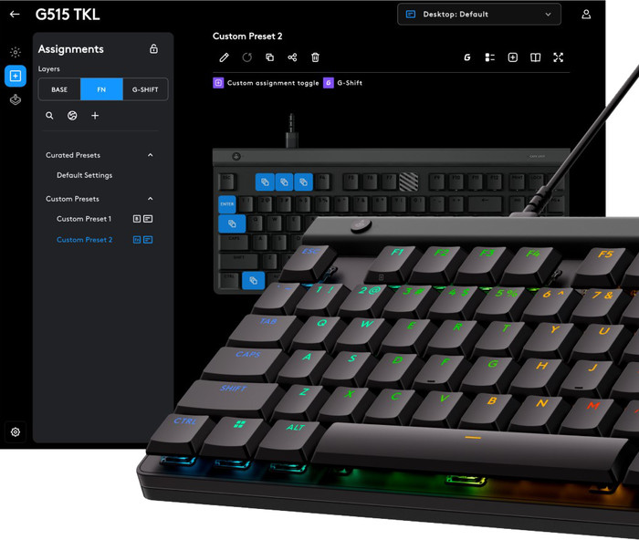 Logitech G515 TKL Gaming Toetsenbord Azerty detail