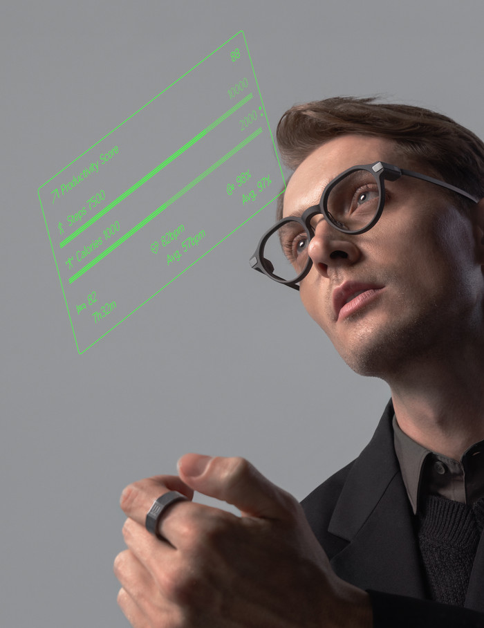 EvenRealities Even G2A Smart Glasses Groen product in gebruik