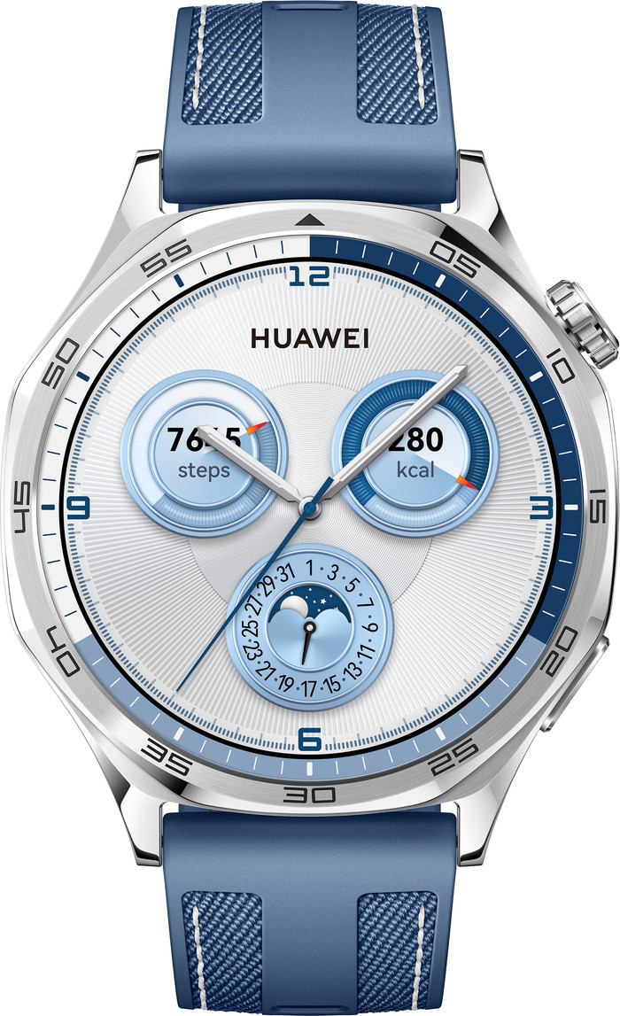Huawei Watch GT5 Zilver/Blauw 46mm voorkant