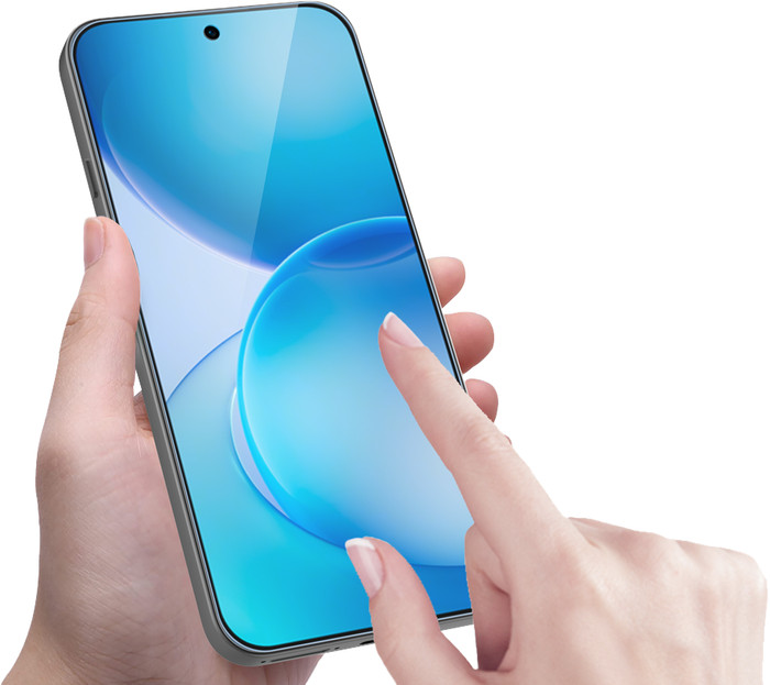 Just in Case OPPO Reno16 FS Screenprotector Glas product in gebruik
