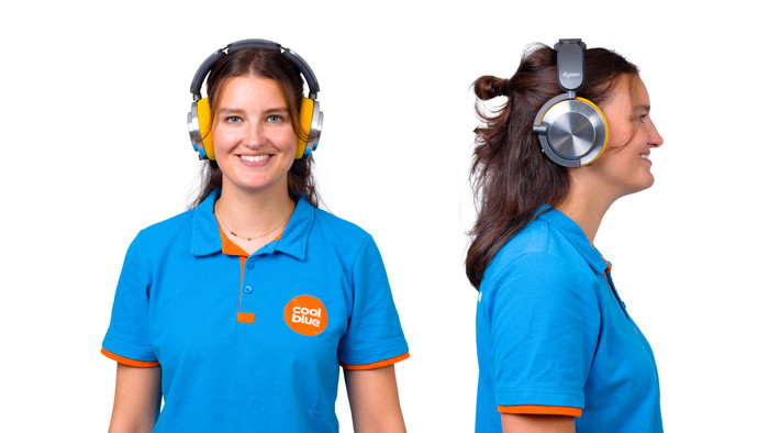 Dyson OnTrac Aluminium + Coussinets Noir + Écouteurs Bleu visuel Coolblue 1