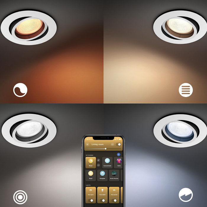 Philips Hue Centura Recessed Spot Light White and Color- Round - White visual supplier