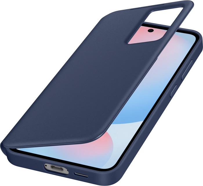 Samsung Galaxy S24 FE Clear View Book Case Bleu côté droit