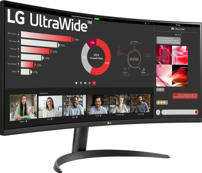 LG UltraWide 34WR50QK-B voorkant