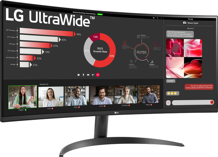 LG UltraWide 34WR50QK-B voorkant