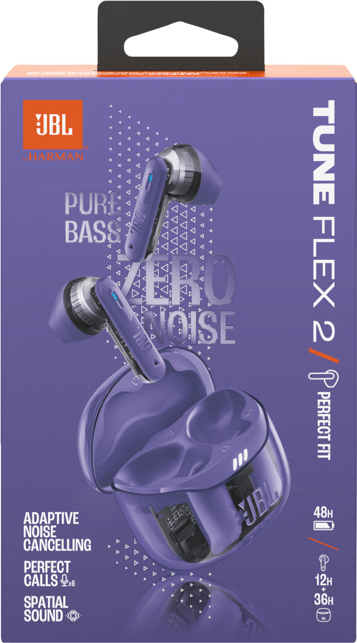 JBL Tune Flex 2 Ghost Paars verpakking