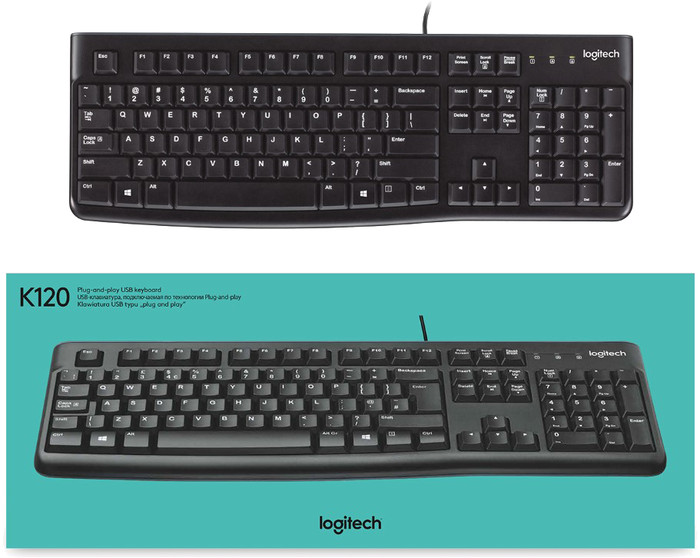 Logitech K120 Wired Keyboard AZERTY packaging