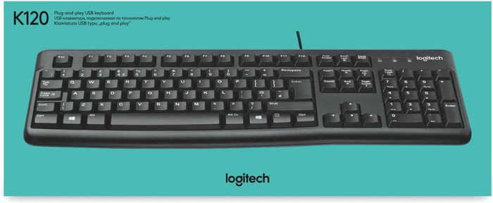 Logitech K120 Wired Keyboard AZERTY packaging