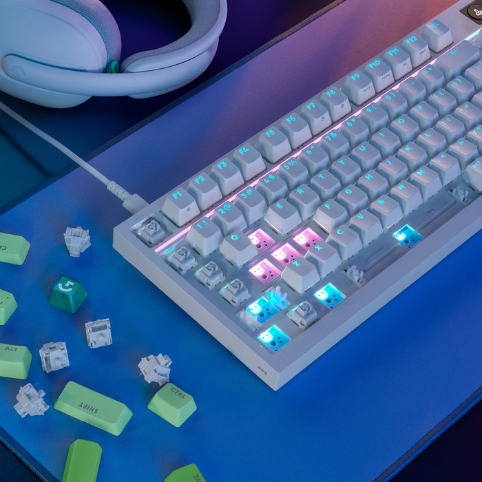 Logitech G316 X 98 Bedrade Gaming Toetsenbord Azerty Wit detail