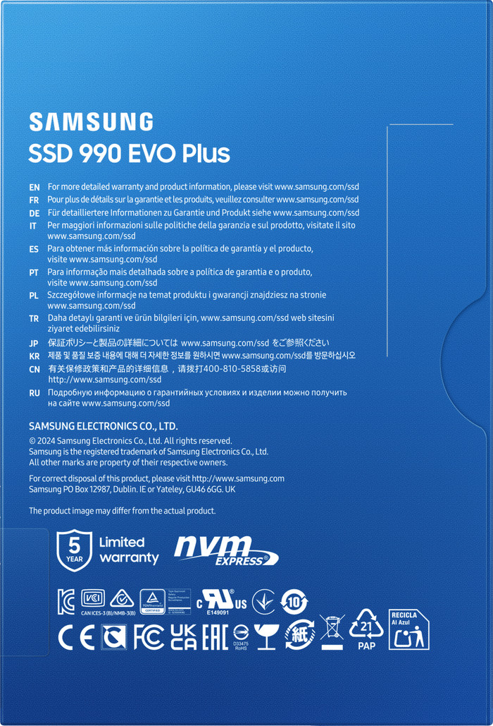 Samsung 990 EVO Plus 4TB NVMe SSD verpakking