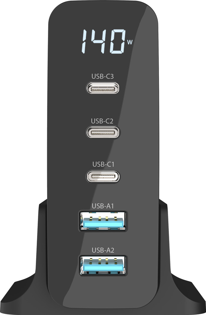 Sitecom 140W Power Delivery Desktop Charger with LED Display front