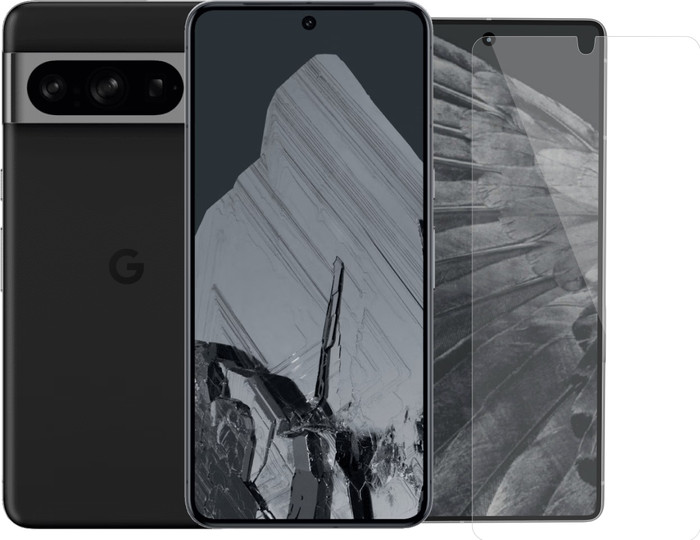 Google Pixel 8 Pro 128 Go Noir 5G + BlueBuilt Protège-écran Verre Main Image
