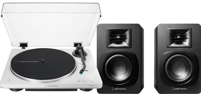 Audio Technica AT-LP70xBT Wit + Audio-Technica ATH-SP3X Zwart Main Image