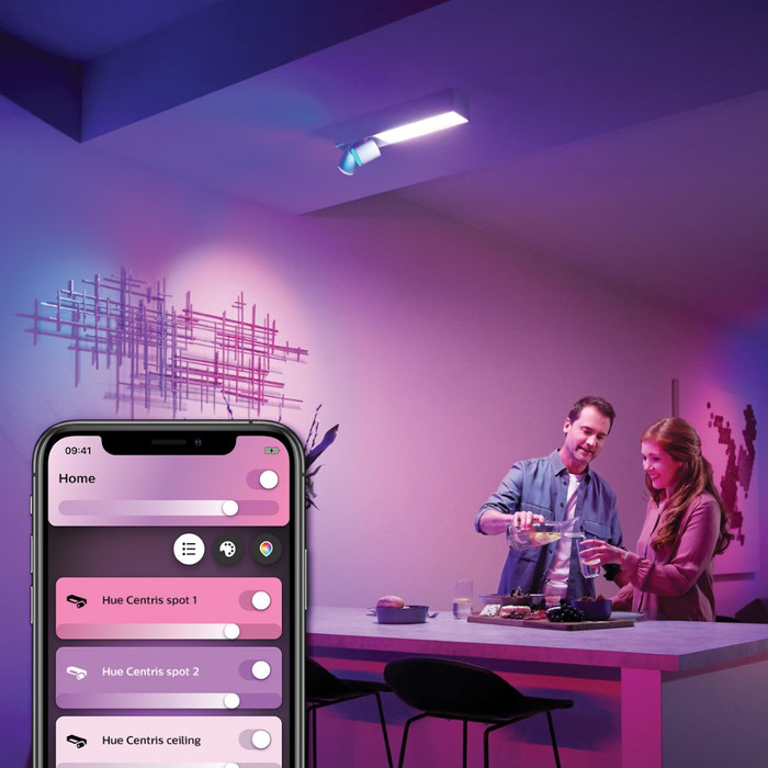 Philips Hue Centris Spot Monté en Surface White and Color - Blanc - Rectangle - 2 spots produit à l&#x27;usage