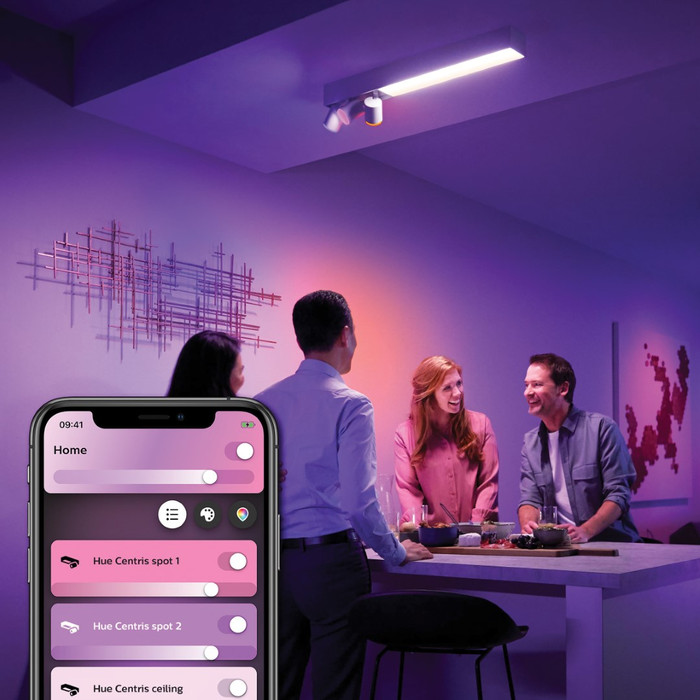 Philips Hue Centris Opbouwspot White and Color - Wit - Rechthoek - 3-spots product in gebruik