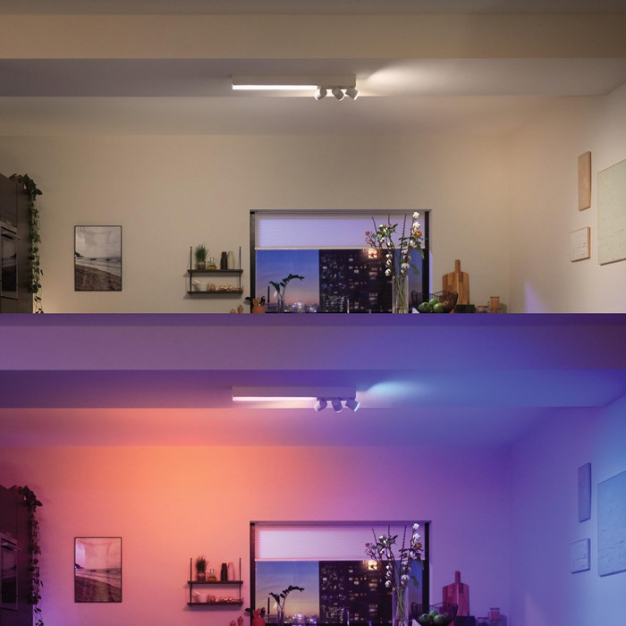 Philips Hue Centris Opbouwspot White and Color - Wit - Rechthoek - 3-spots product in gebruik