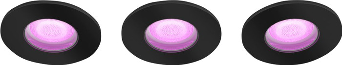 Philips Hue Xamento Bathroom Recessed Spot Light White and Color Black - Round - 3-pack Main Image